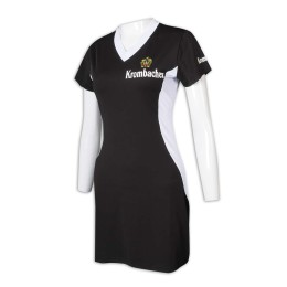 BG033 訂做啤酒女郎制服 拼色 V領 拼色領 86%滌 14%氨綸  新加坡 連身裙 啤酒女郎制服專門店   拍片用   道具衫 BG033 訂做啤酒女郎制服 拼色 V領 拼色領 86%滌 14%氨綸  新加坡 連身裙 啤酒女郎制服專門店   拍片用   道具衫